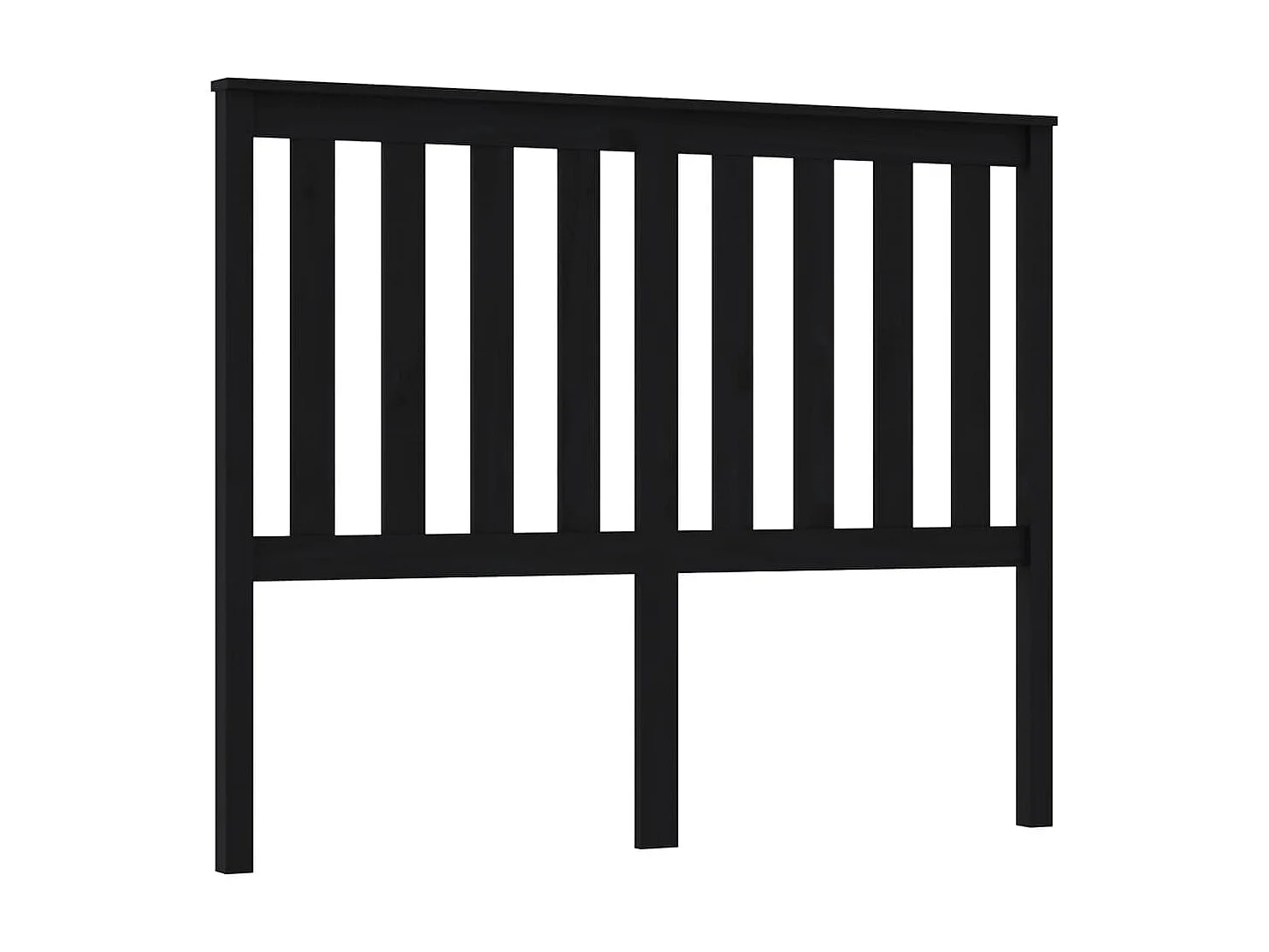 Testiera | Testata del letto per Letto Nera 126x6x101 cm in Legno Massello di Pino