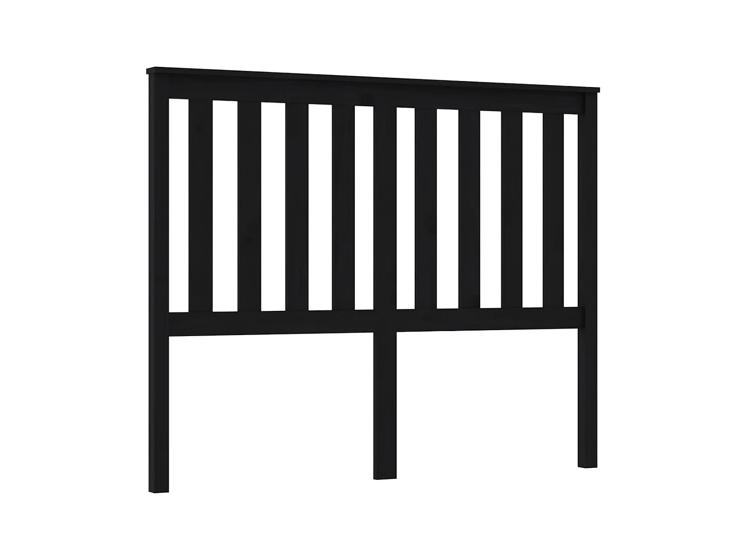 Tête de lit Noir 126x6x101 cm Bois massif de pin POI60489 BonneVie Meuble