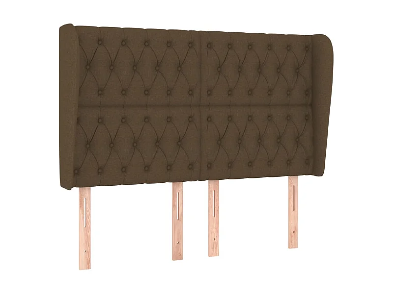 Tête de lit avec oreilles Marron foncé 163x23x118/128 cm Tissu POI43169 BonneVie Meuble