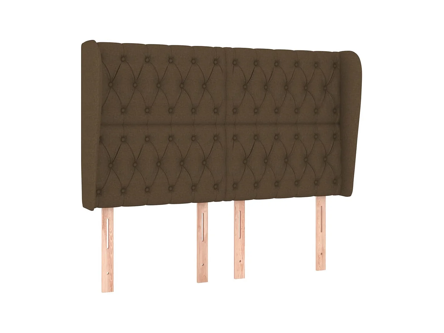 Tête de lit avec oreilles Marron foncé 163x23x118/128 cm Tissu POI43169 BonneVie Meuble