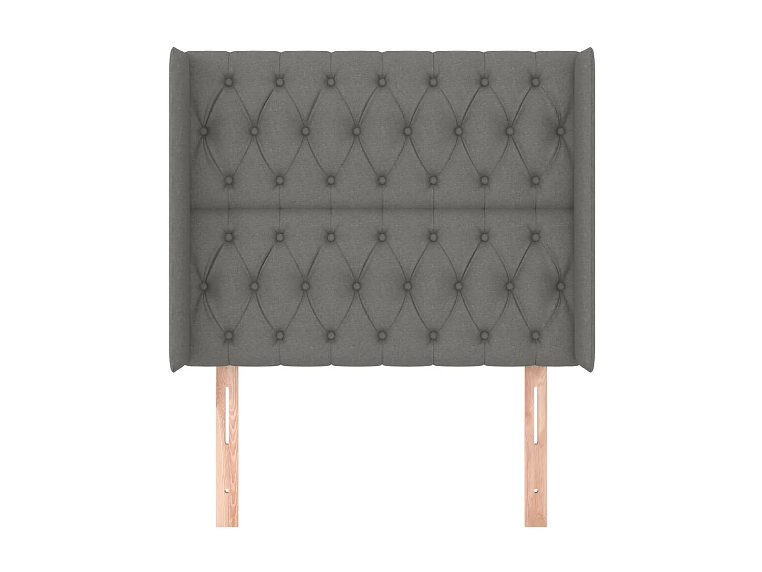 Tête de lit avec oreilles Gris foncé 103x16x118/128 cm Tissu POI11193 BonneVie Meuble