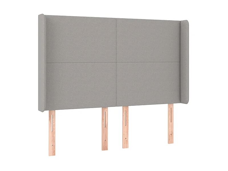 Cabecero con orejas de tela gris claro 147x16x118/128 cm ES75121