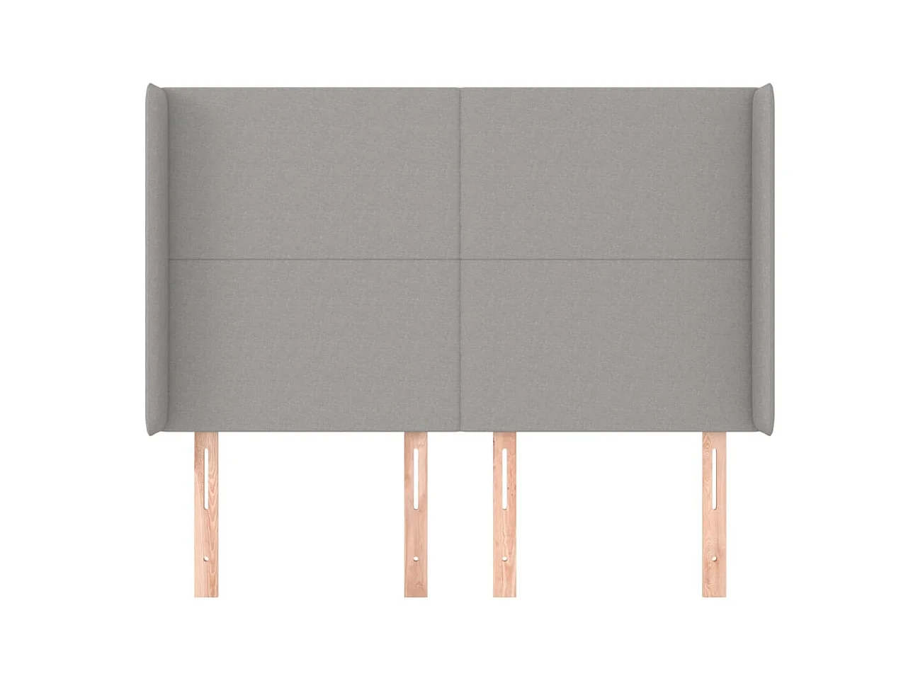 Kopfteil,Bettkopfteil mit Ohren Hellgrau 147x16x118/128 cm Stoff -gkd381452