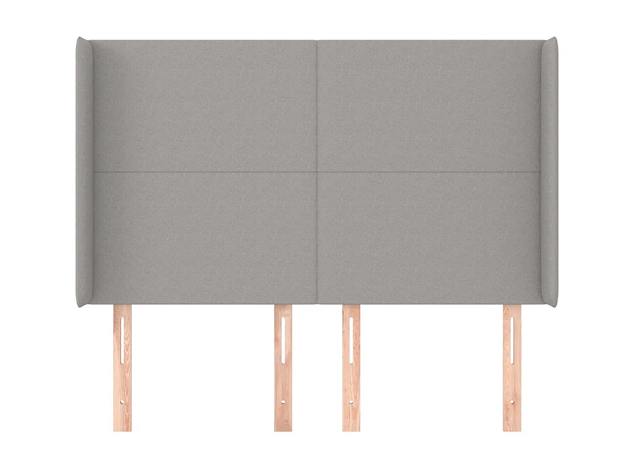 Tête de lit avec oreilles Gris clair 147x16x118/128 cm Tissu POI94377 BonneVie Meuble