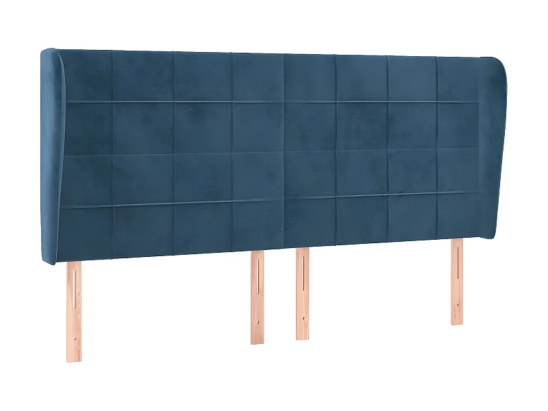 Tête de lit avec oreilles Bleu foncé 203x23x118/128 cm Velours POI27393 BonneVie Meuble
