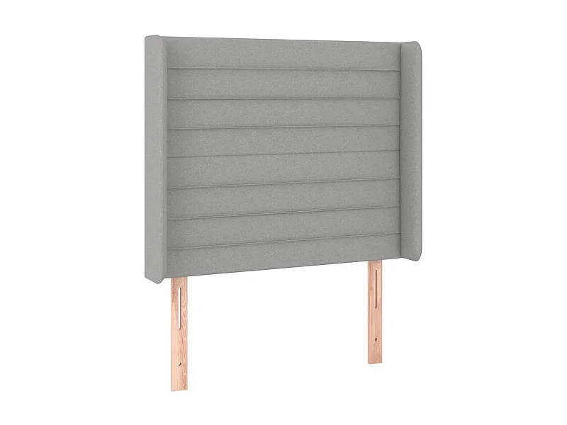 Cabecero con orejas de tela gris claro 93x16x118/128 cm ES62537