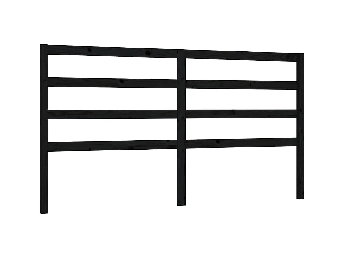 Testiera | Testata del letto per Letto Nera 206x4x100 cm in Legno Massello di Pino