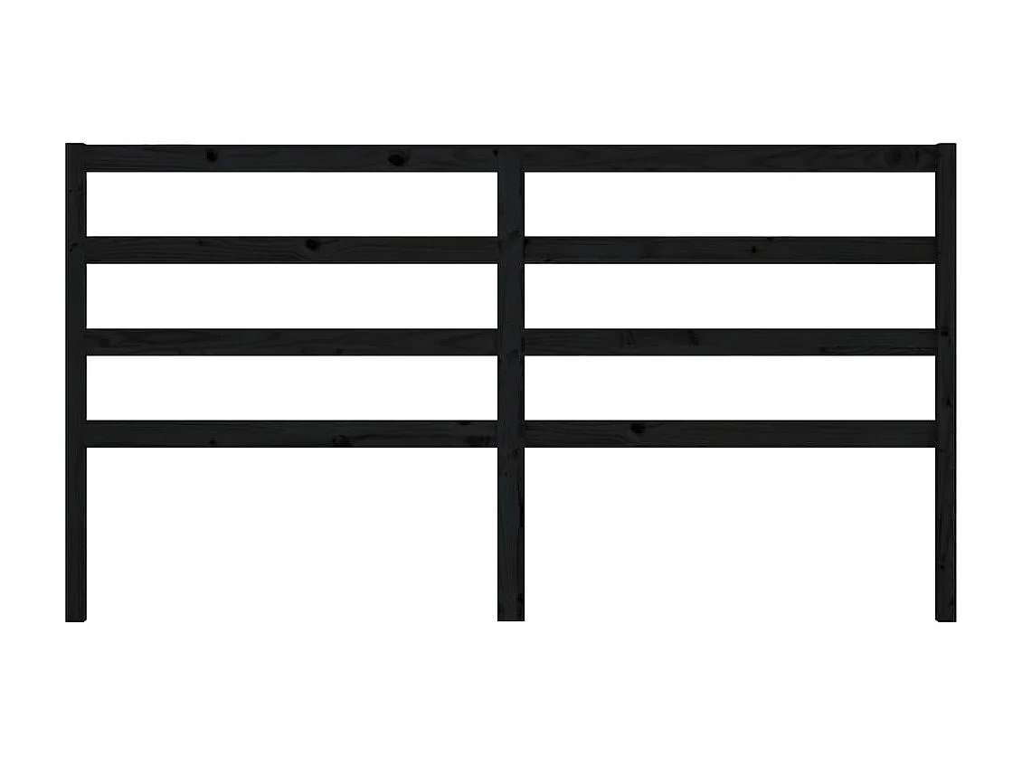 Cabecero de cama madera maciza de pino negro 206x4x100 cm ES33813