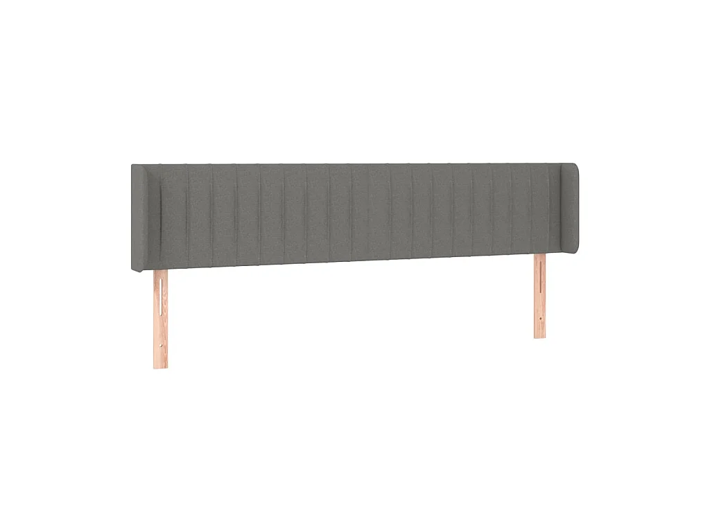 Testiera | Testata del letto ad Orecchio Grigio Scuro 203x16x78/88 cm in Tessuto