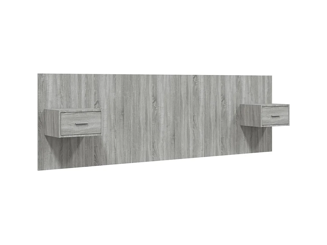 Tête de lit avec armoires sonoma gris Bois d'ingénierie POI65071 BonneVie Meuble