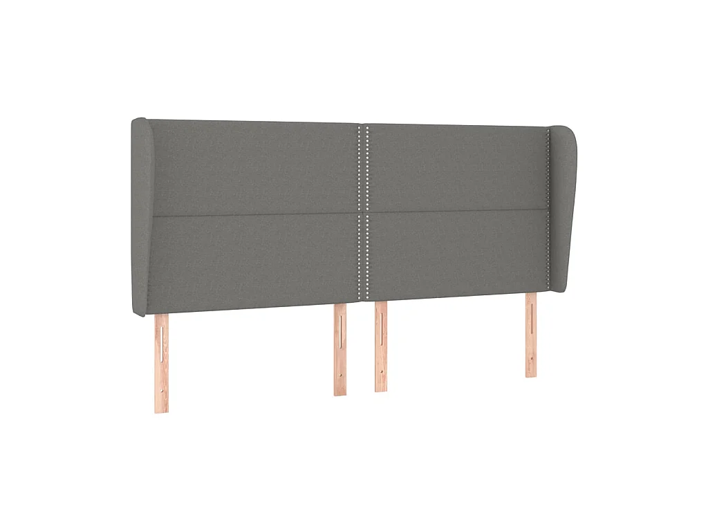 Tête de lit avec oreilles Gris foncé 203x23x118/128 cm Tissu POI20830 BonneVie Meuble