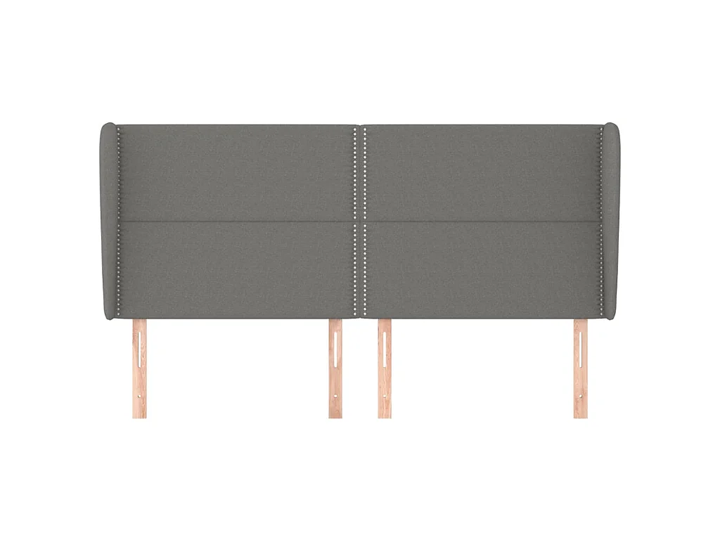 Tête de lit avec oreilles Gris foncé 203x23x118/128 cm Tissu POI20830 BonneVie Meuble