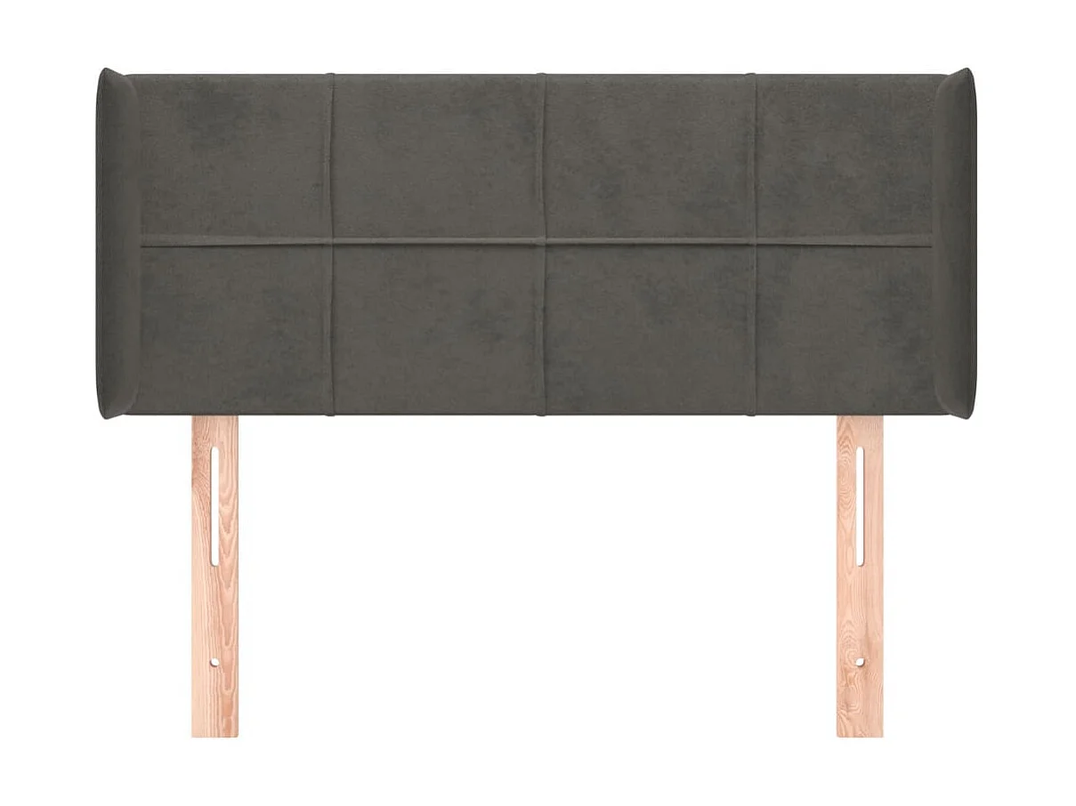 Cabecero de terciopelo gris oscuro 93x16x78/88 cm ES15263