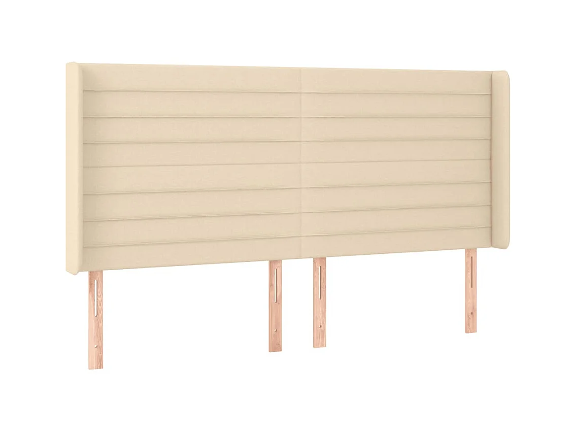 LED Kopfteil,Bettkopfteil Creme 203x16x118/128 cm Stoff -gkd779263