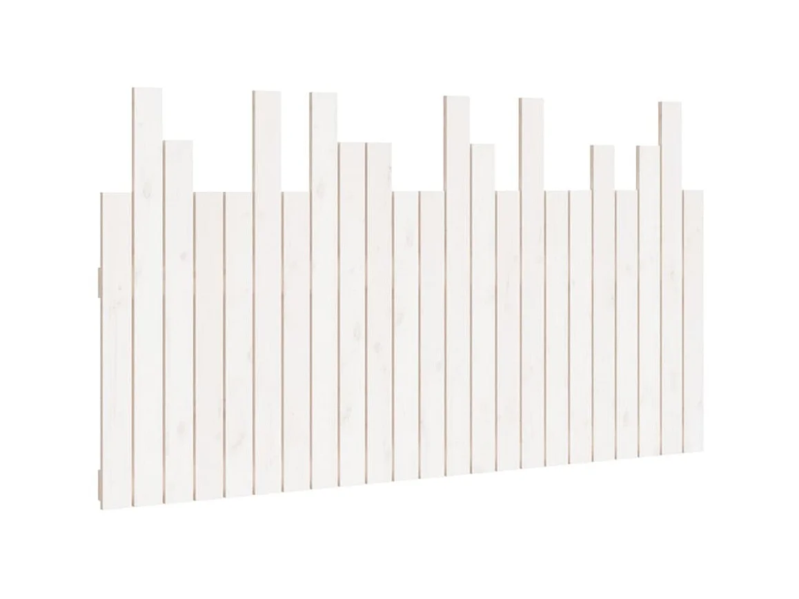 Testiera | Testata del letto da Parete Bianca 146,5x3x80 cm Legno Massello di Pino