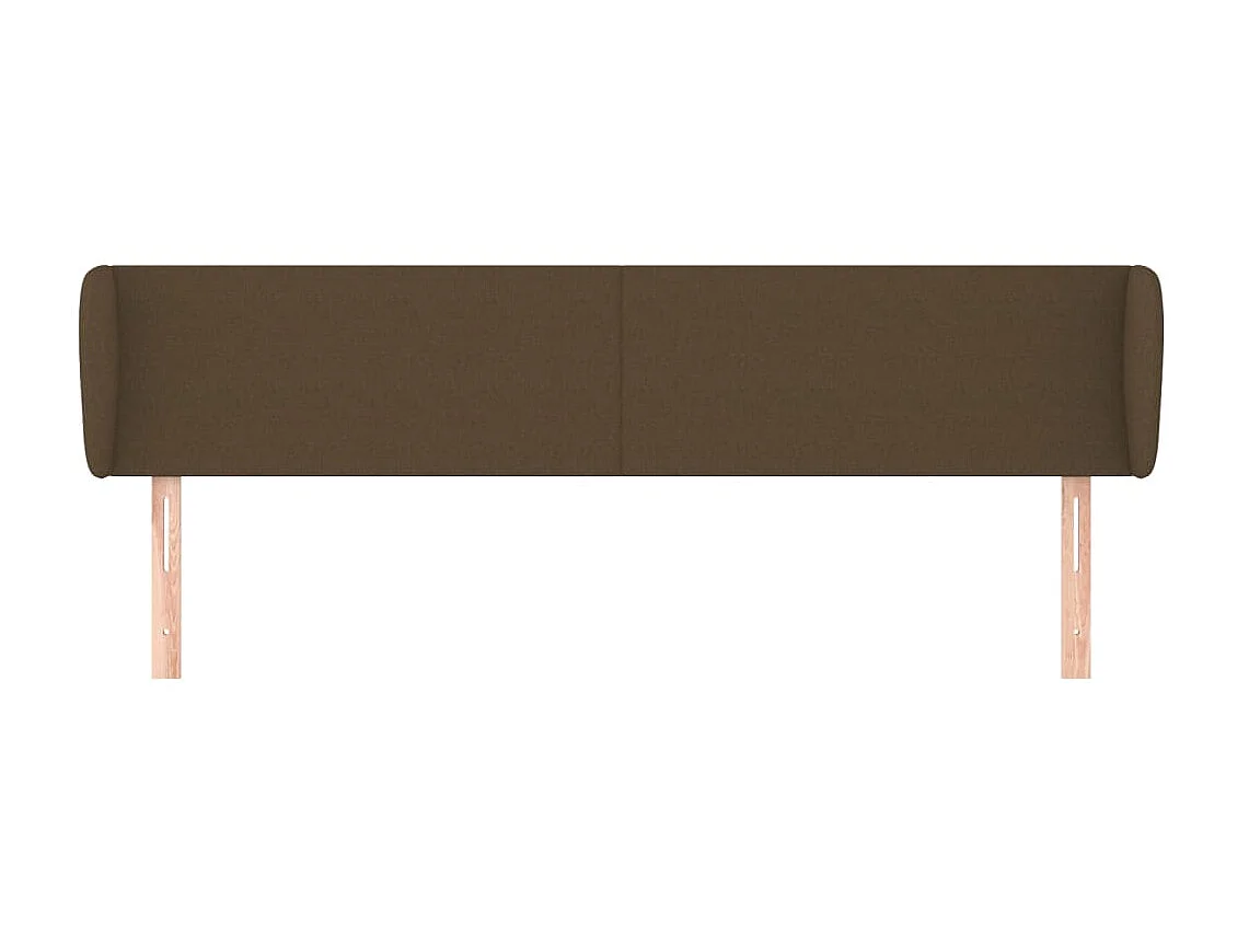 Tête de lit avec oreilles Marron foncé 183x23x78/88 cm Tissu POI61958 BonneVie Meuble