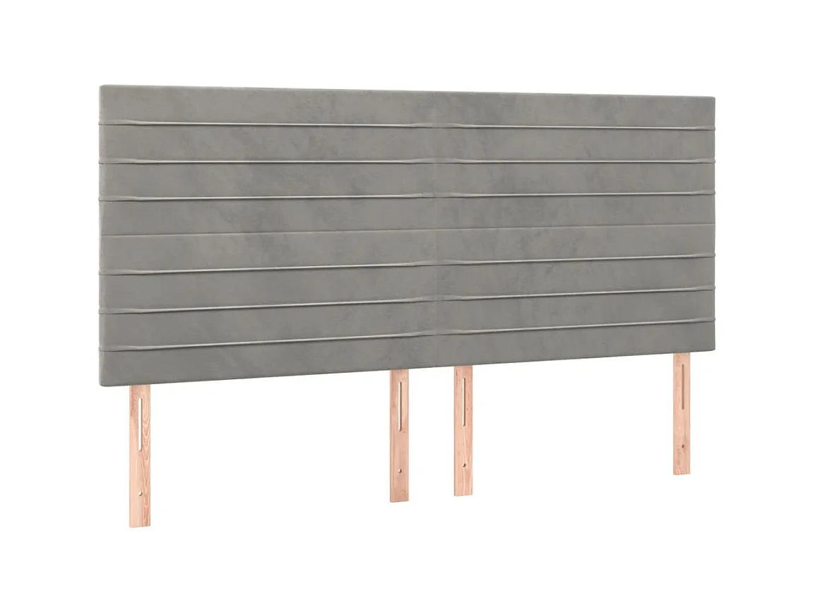 Testiere | Testate del letto 4 pz Grigio Chiaro 90x5x78/88 cm in Velluto