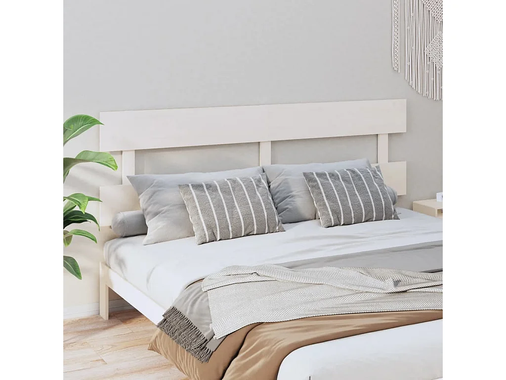 Cabecero de cama madera maciza de pino blanco 184x3x81 cm ES94417