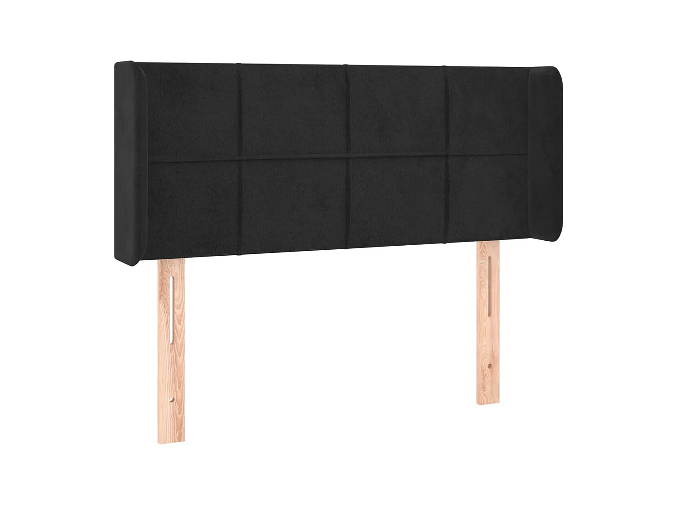 Tête de lit avec oreilles Noir 93x16x78/88 cm Velours POI90742 BonneVie Meuble