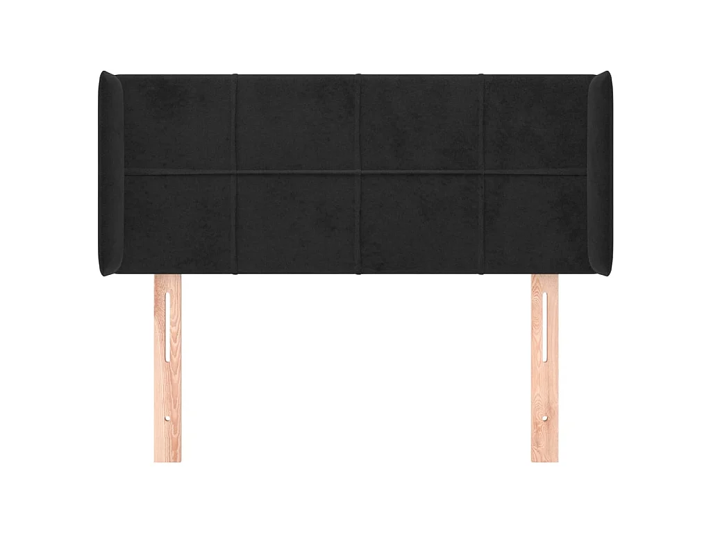 Tête de lit avec oreilles Noir 93x16x78/88 cm Velours POI90742 BonneVie Meuble