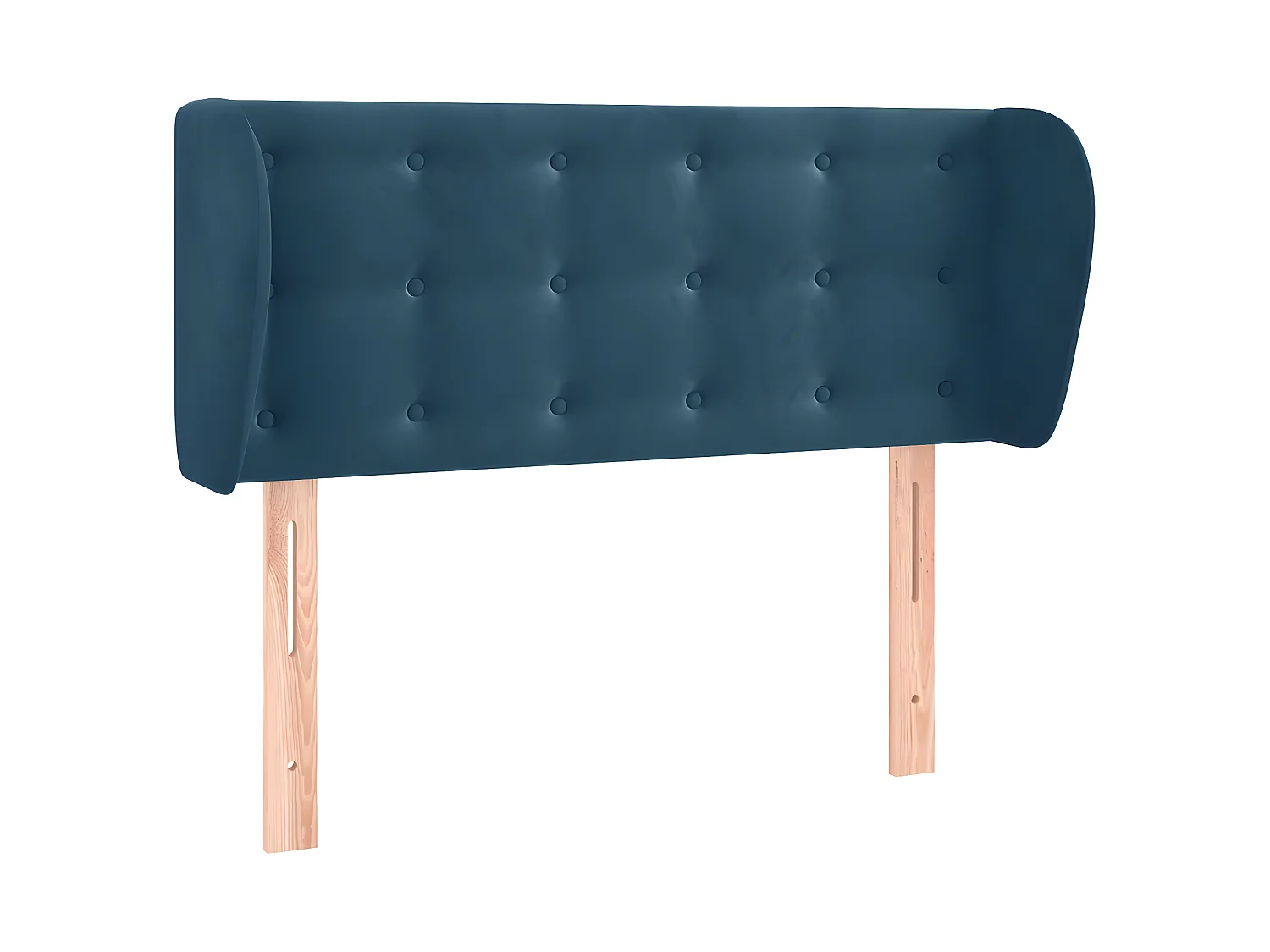 Cabeceira de cama c/ abas veludo 83x23x78/88cm azul-escuro PT967439