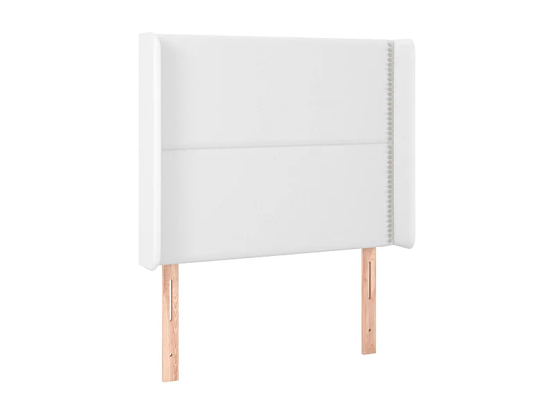 Cabeceira cama c/ abas couro artificial 103x16x118/128cm branco PT624783