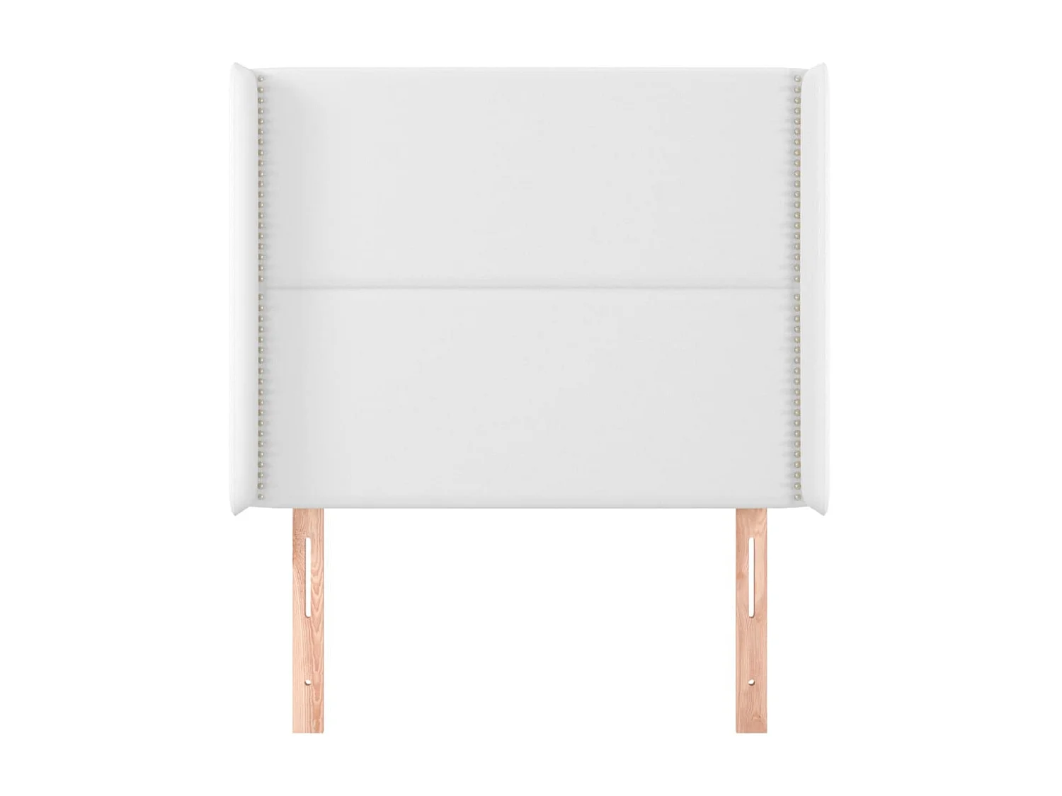 Cabeceira cama c/ abas couro artificial 103x16x118/128cm branco PT624783