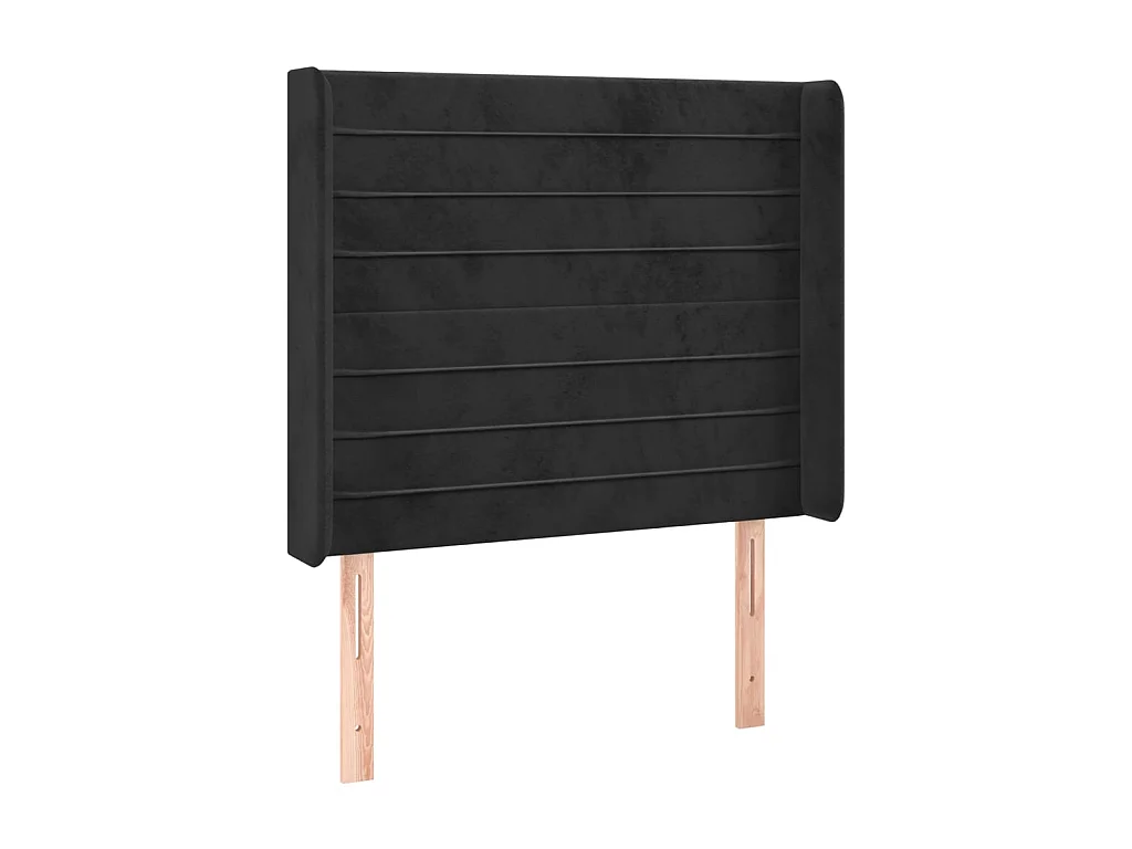 Tête de lit avec oreilles Noir 83x16x118/128 cm Velours POI57240 BonneVie Meuble