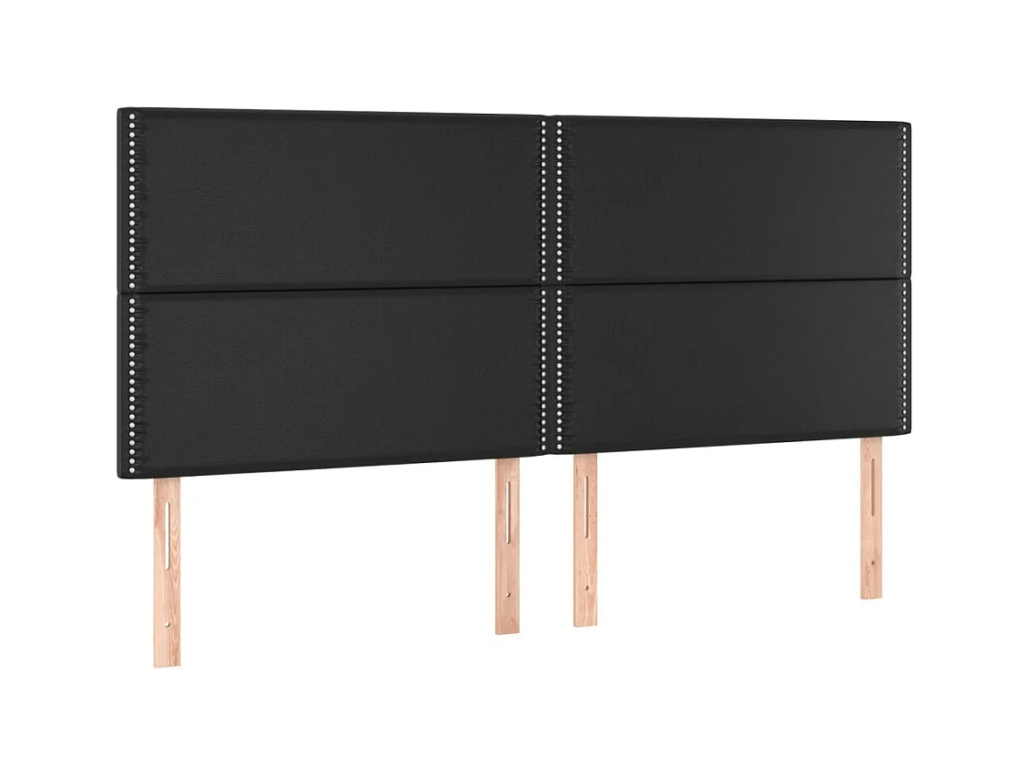Têtes de lit 4 pcs Noir 80x5x78/88 cm Similicuir POI75261 BonneVie Meuble