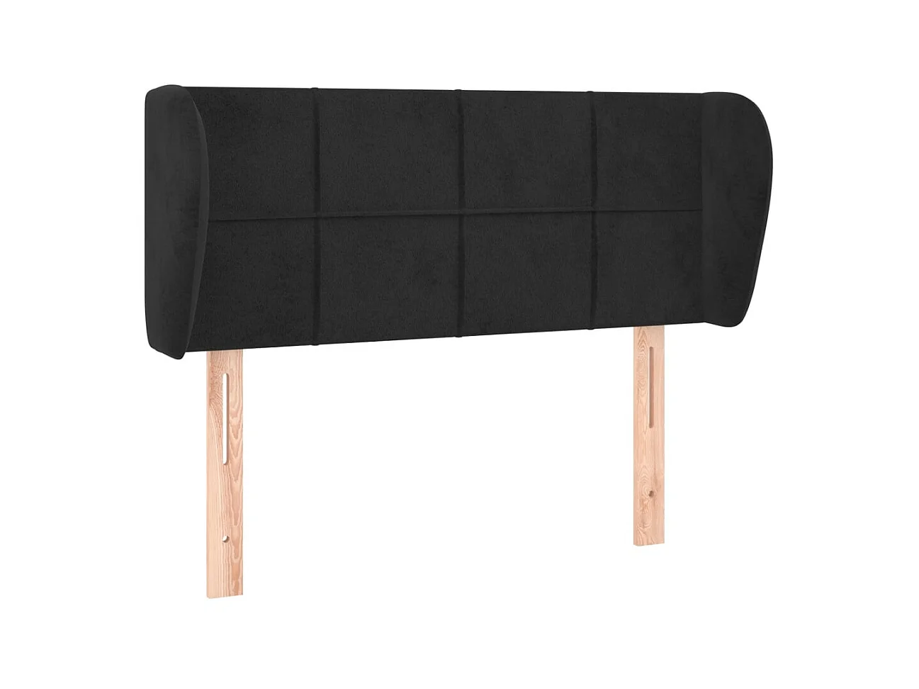 Tête de lit avec oreilles Noir 103x23x78/88 cm Velours POI90932 BonneVie Meuble