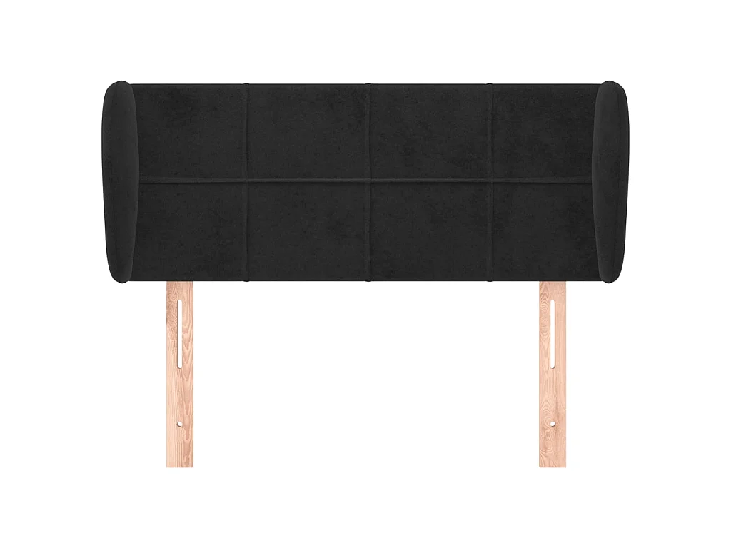 Tête de lit avec oreilles Noir 103x23x78/88 cm Velours POI90932 BonneVie Meuble