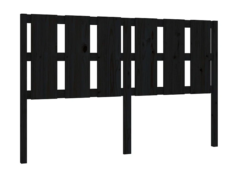 Tête de lit Noir 155,5x4x100 cm Bois massif de pin POI40859 BonneVie Meuble