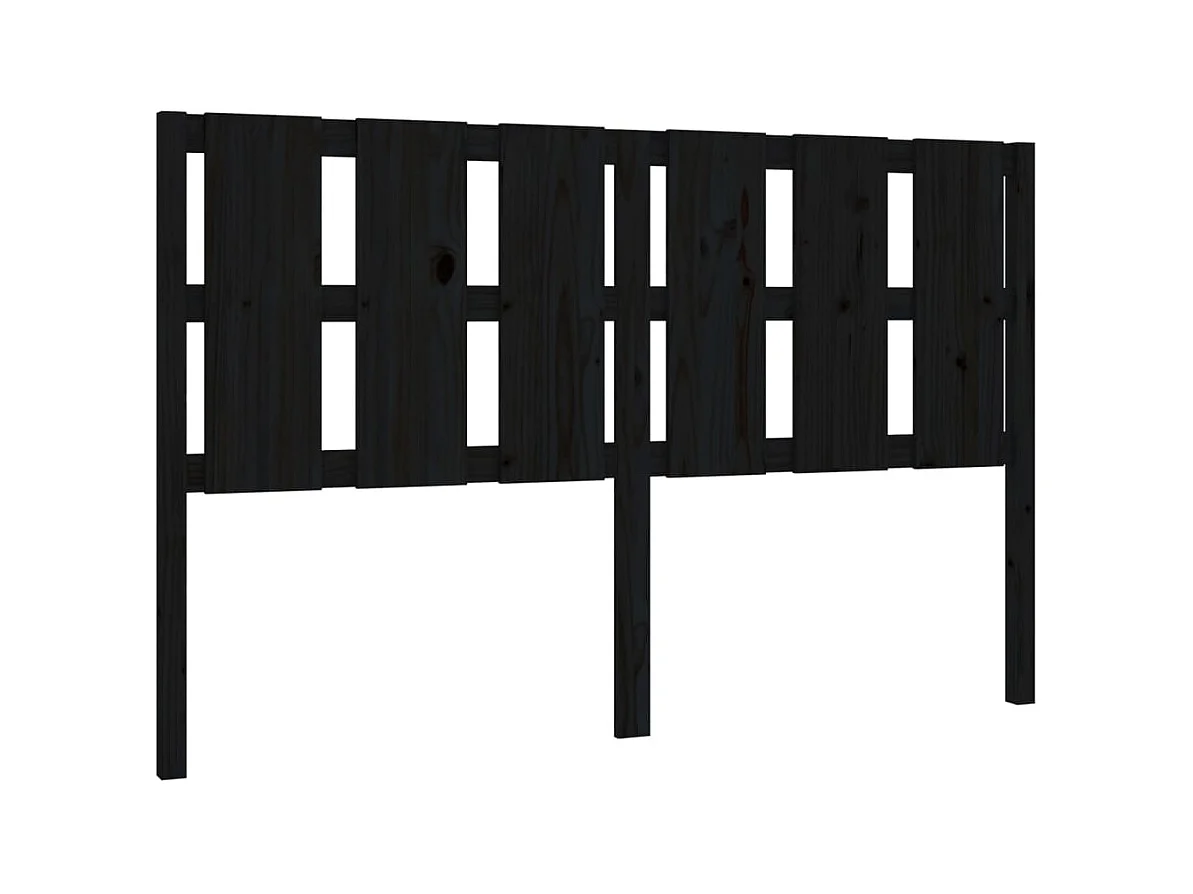 Tête de lit Noir 155,5x4x100 cm Bois massif de pin POI40859 BonneVie Meuble