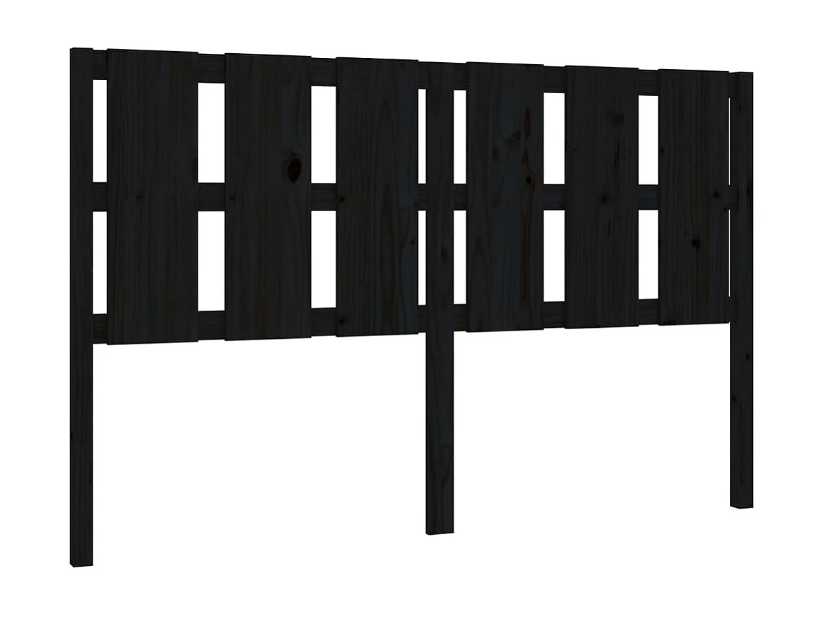 Tête de lit Noir 155,5x4x100 cm Bois massif de pin POI40859 BonneVie Meuble