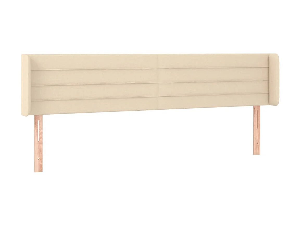 Cabeceira de cama c/ abas tecido 183x16x78/88 cm creme PT344174