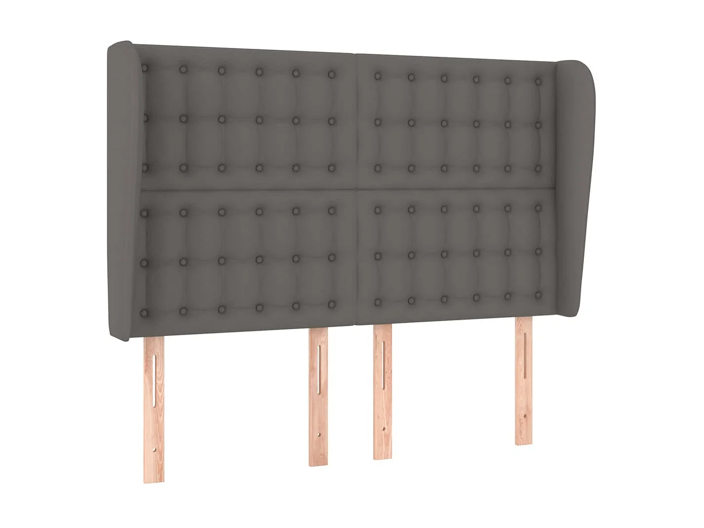 Tête de lit avec oreilles Gris 147x23x118/128 cm Similicuir POI79977 BonneVie Meuble