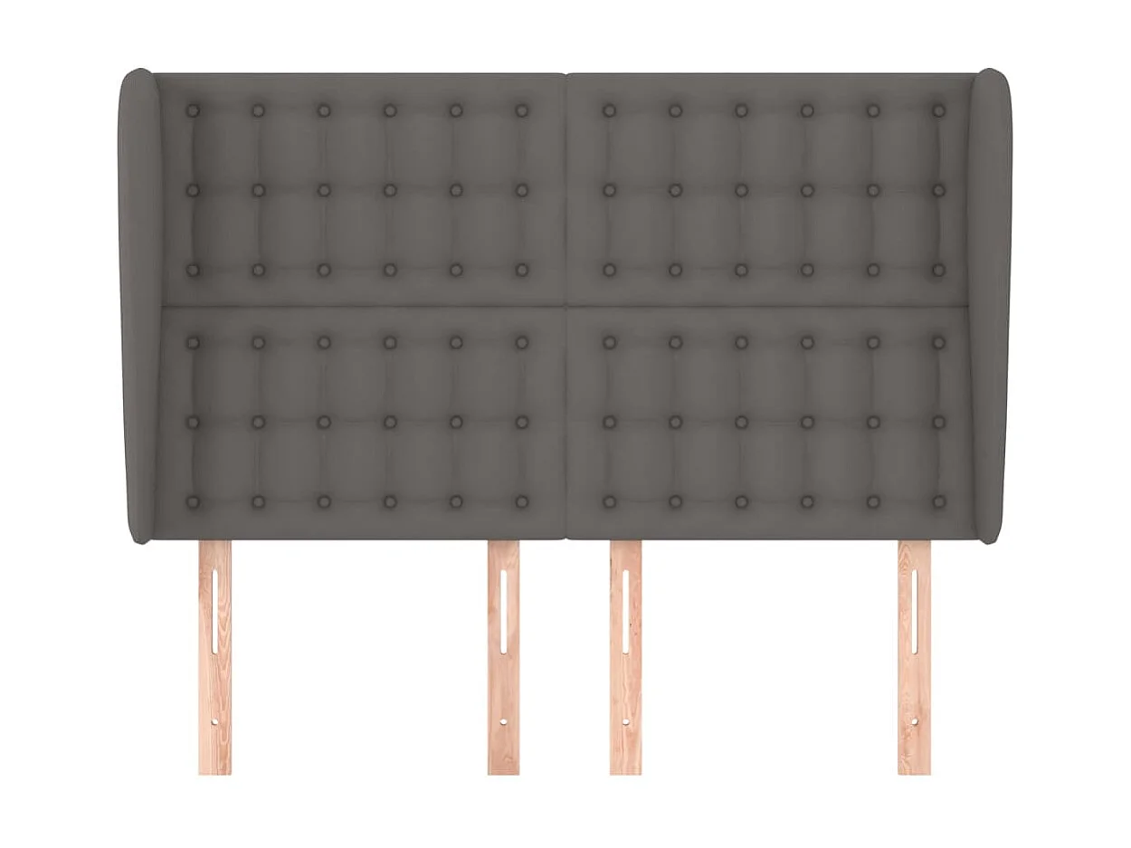 Tête de lit avec oreilles Gris 147x23x118/128 cm Similicuir POI79977 BonneVie Meuble