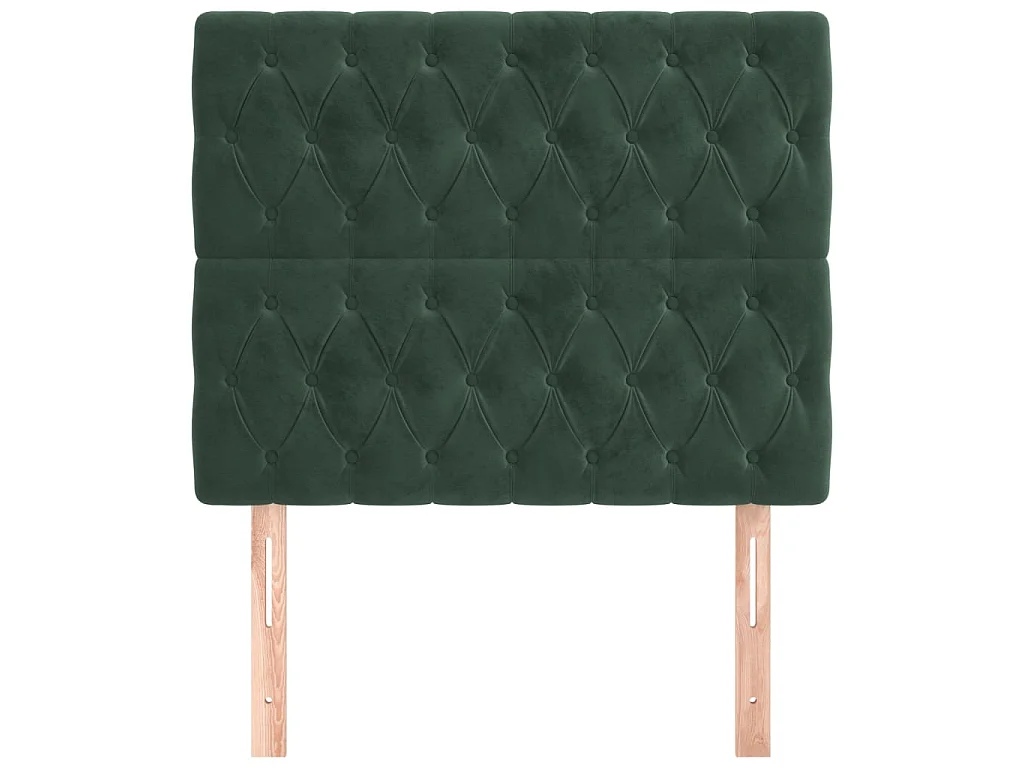 Cabeceros 2 unidades de terciopelo verde oscuro 100x7x78/88 cm ES52960