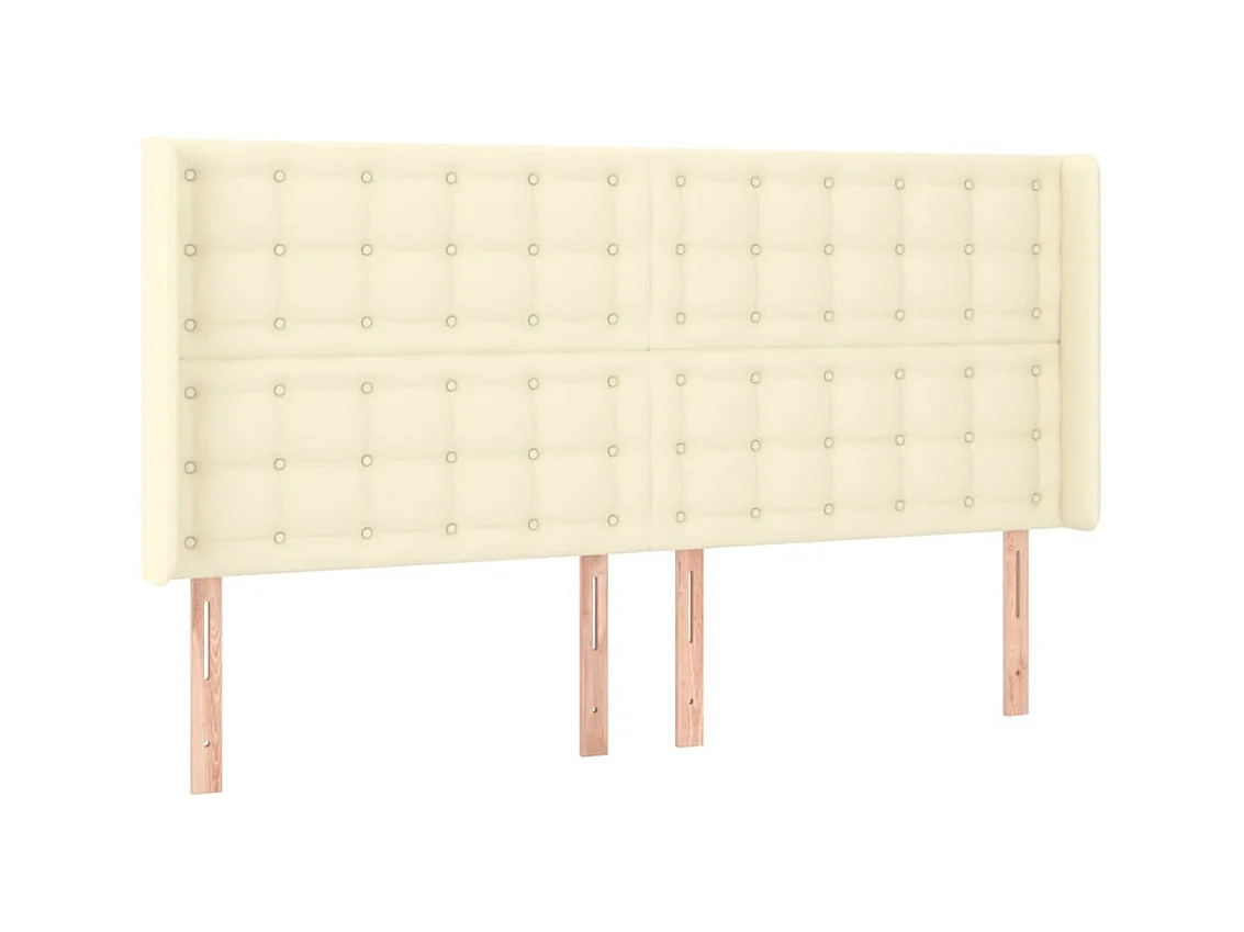 Tête de lit avec oreilles Crème 183x16x118/128 cm Similicuir POI36858 BonneVie Meuble