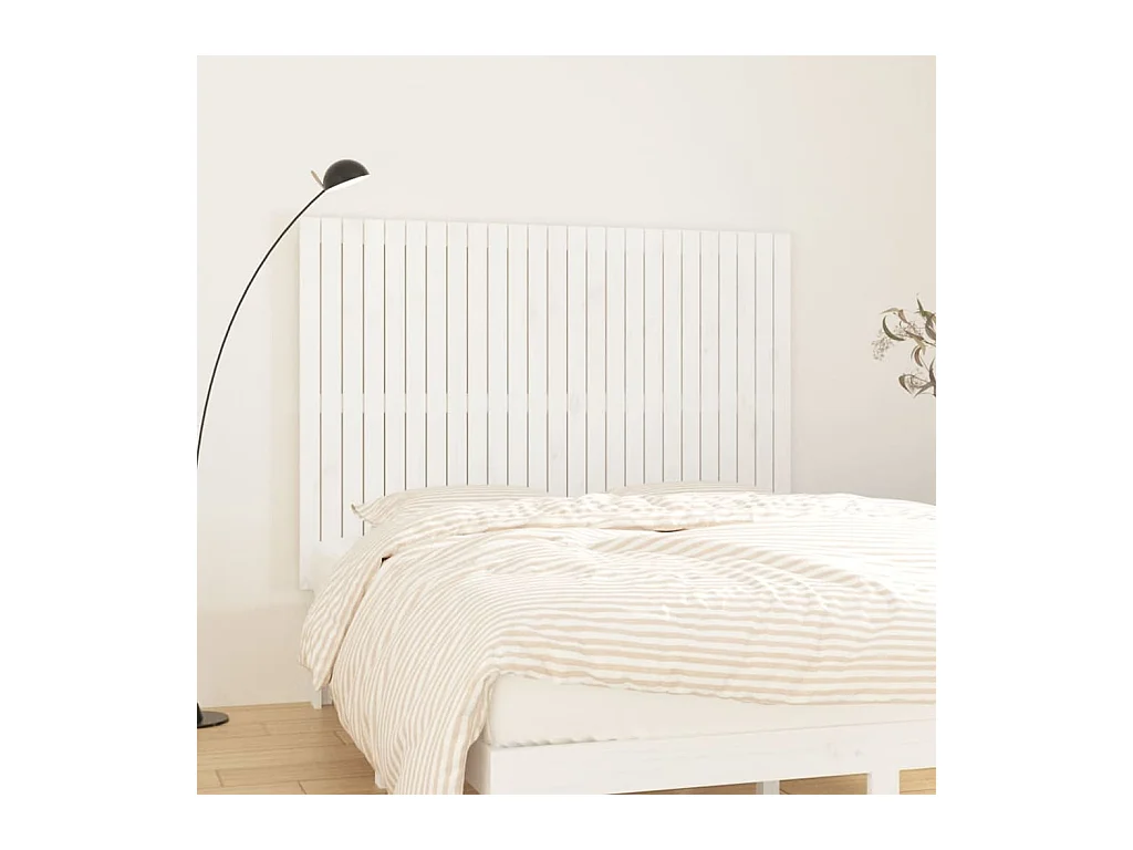 Tête de lit murale Blanc 159,5x3x110 cm Bois massif de pin POI98252 BonneVie Meuble