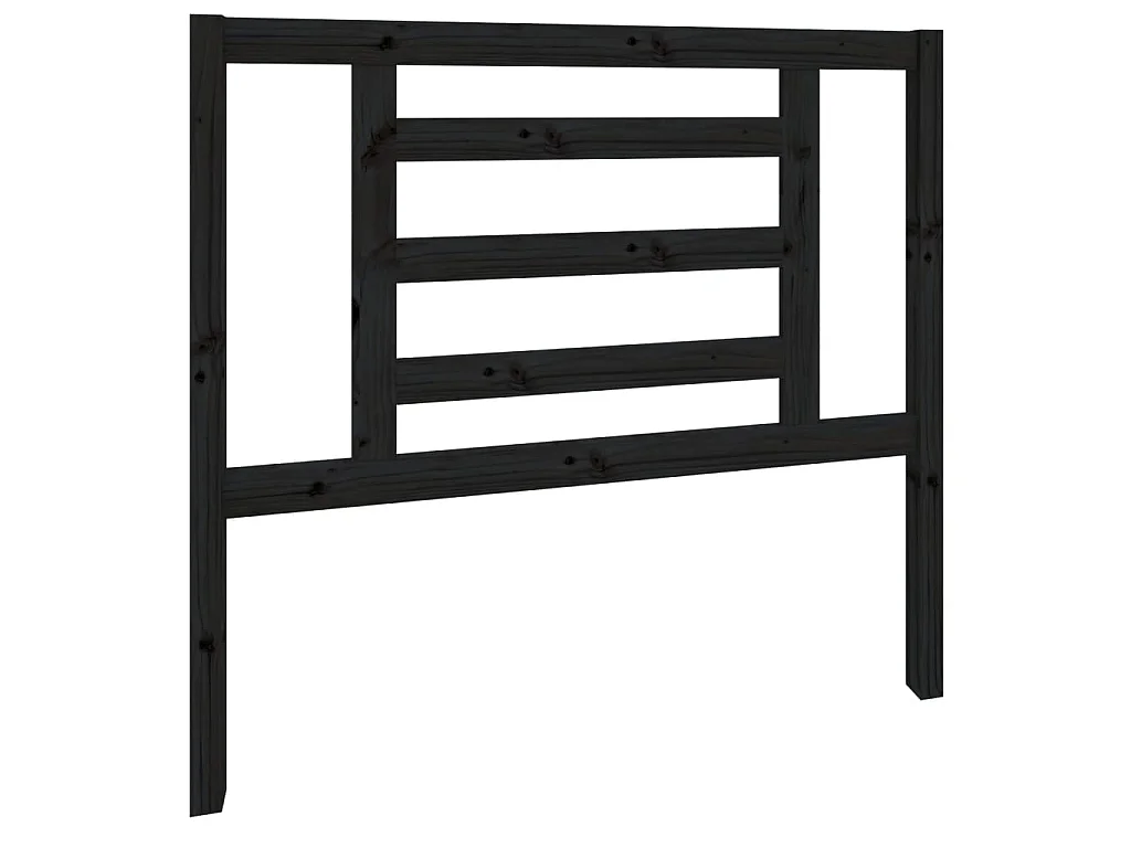 Tête de lit Noir 106x4x100 cm Bois massif de pin POI73316 BonneVie Meuble