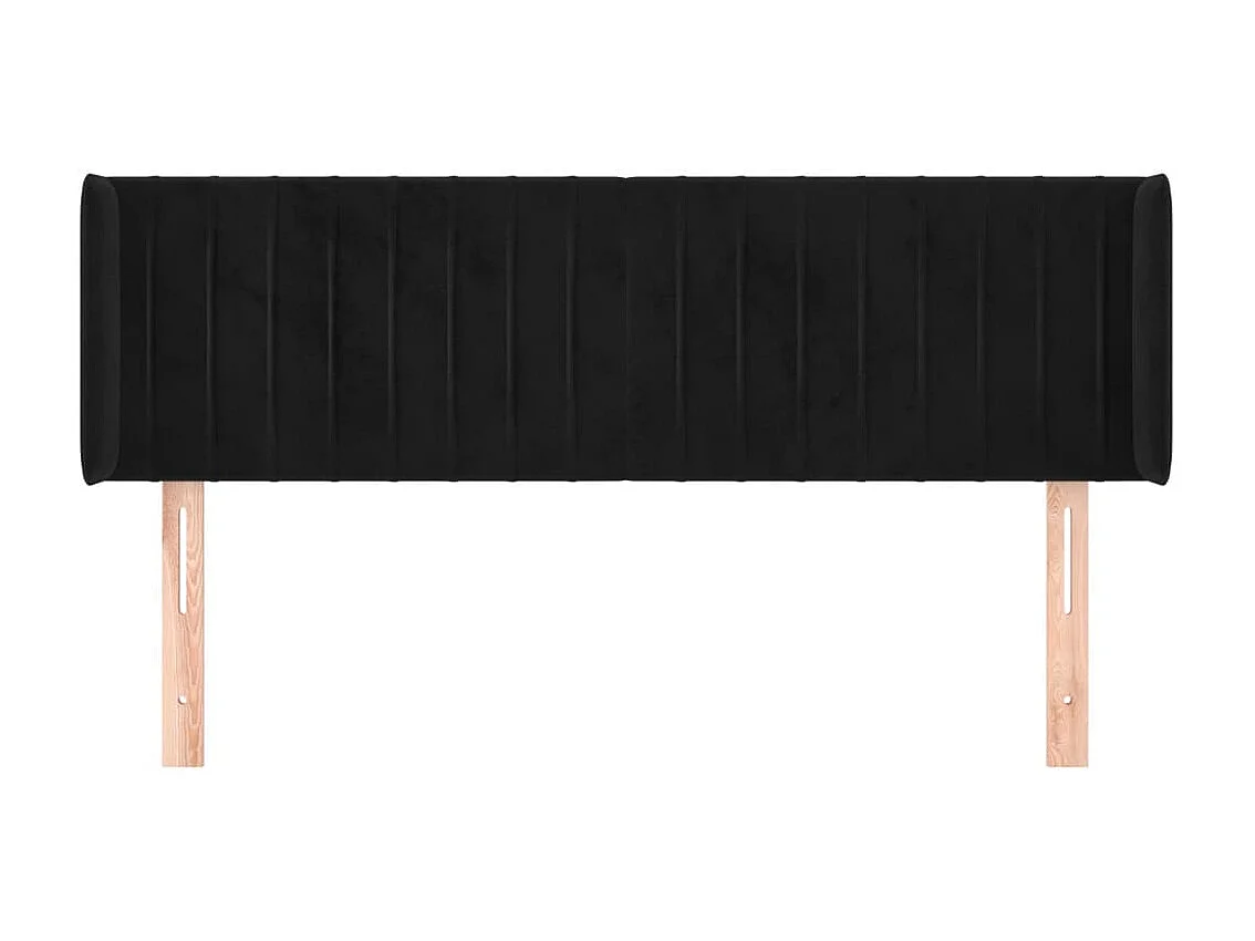 Kopfteil,Bettkopfteil mit Ohren Schwarz 147x16x78/88 cm Samt -gkd509694