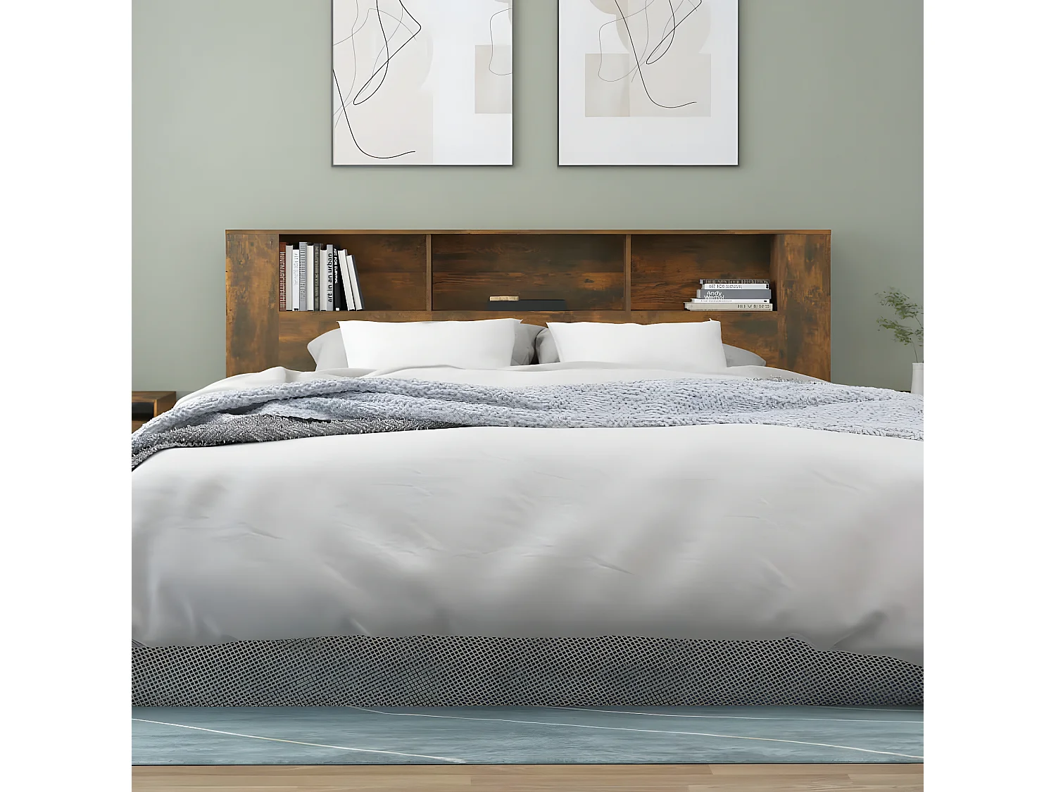 Armário de cabeceira 200x18,5x104,5 cm carvalho fumado PT687315