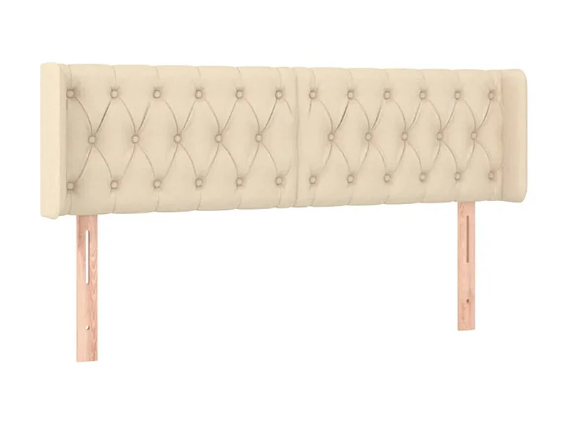 Tête de lit avec oreilles Crème 147x16x78/88 cm Tissu POI34800 BonneVie Meuble