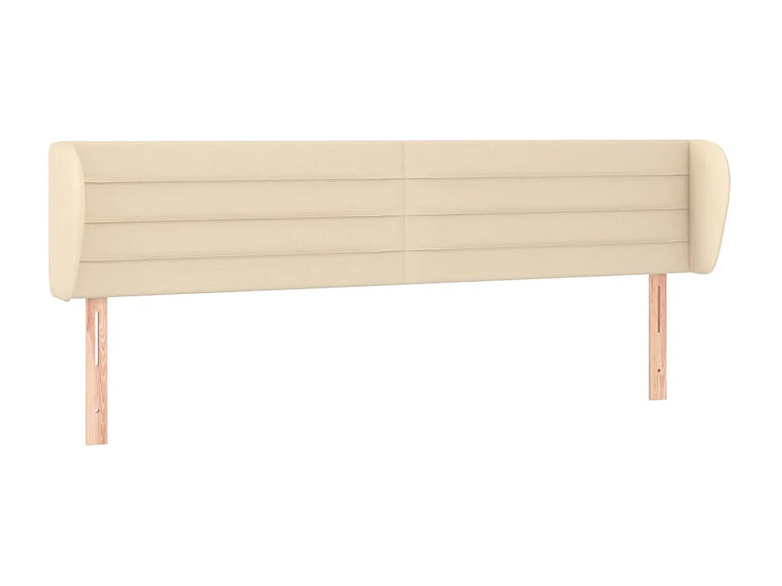 Cabeceira de cama c/ abas tecido 203x23x78/88 cm creme PT728177