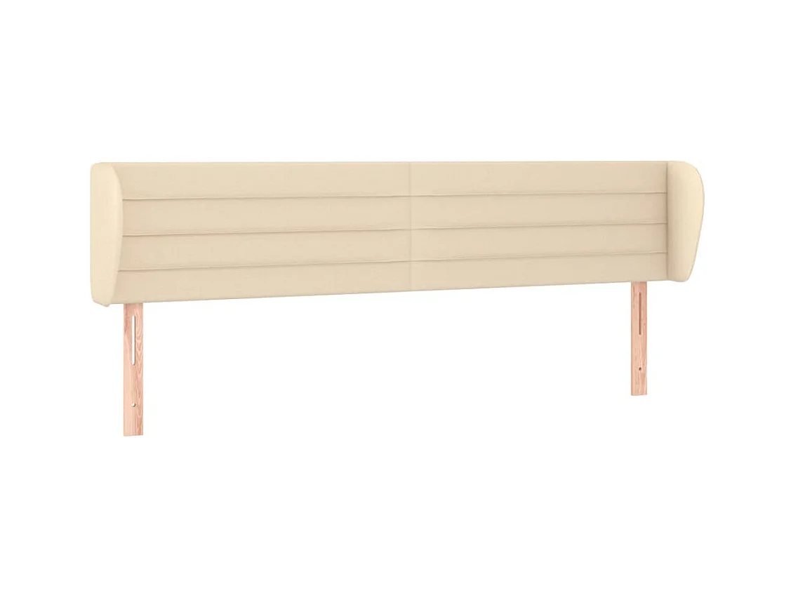 Tête de lit avec oreilles Crème 203x23x78/88 cm Tissu POI44430 BonneVie Meuble