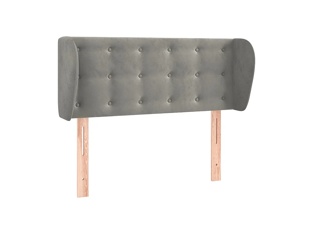 Tête de lit avec oreilles Gris clair 83x23x78/88 cm Velours POI46618 BonneVie Meuble