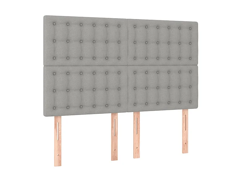 Kopfteil,Bettkopfteile 4 Stk. Hellgrau 72x5x78/88 cm Stoff -gkd152055