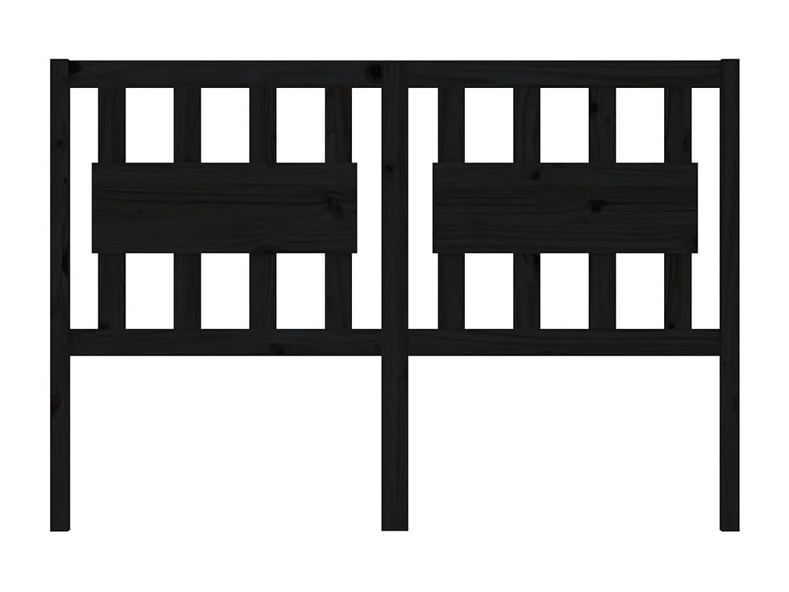 Tête de lit Noir 125,5x4x100 cm Bois massif de pin POI30590 BonneVie Meuble