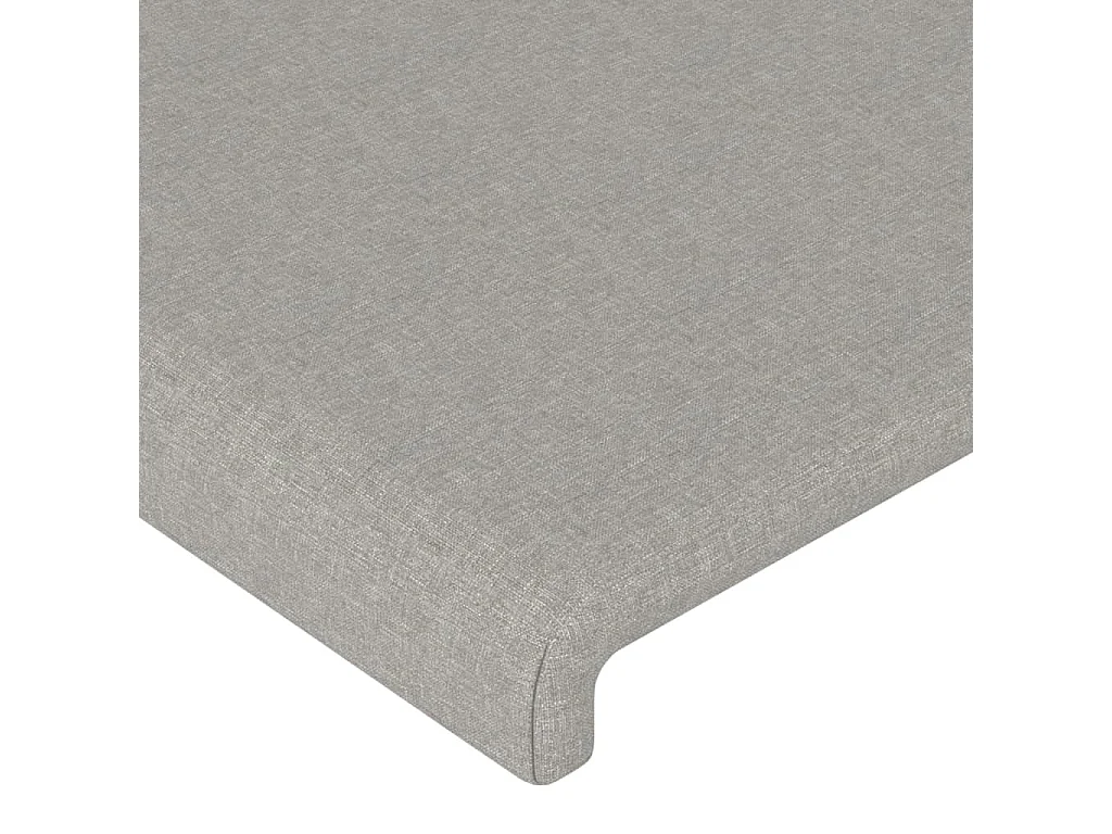 Tête de lit avec oreilles Gris clair 103x23x118/128 cm Tissu POI11707 BonneVie Meuble